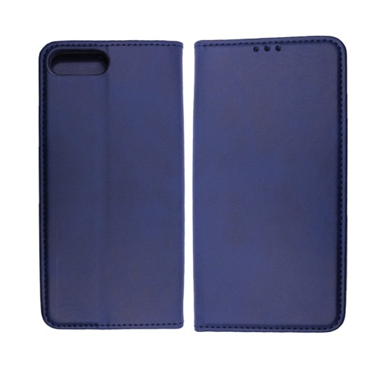 Leather Flip Cover with Internal Pocket for Apple iPhone 7 Plus Blue